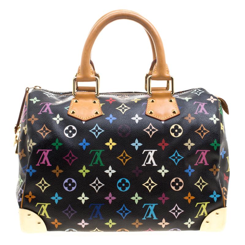 A traditional style that takes you back to the 1960’s, Speedy was one of the first bags made by Louis Vuitton for everyday use. Black in color, the bag is crafted from LV’s multicolored monogram Canvas. It has gold tone hardware and enough room to