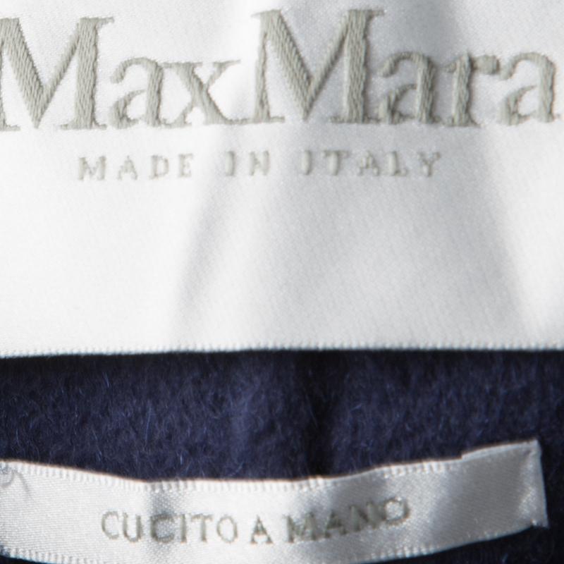 Max Mara Blue Cashmere Open Front Overcoat L In Good Condition In Dubai, Al Qouz 2