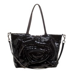 Valentino Black Sequin Small Petale Tote