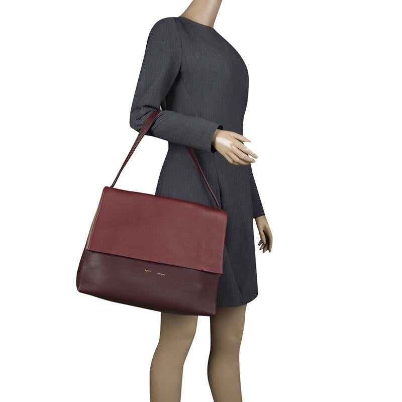 Black Celine Tricolor Leather and Suede All Soft Tote