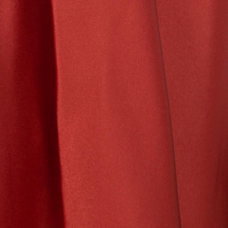 Lanvin Red Silk Draped Back Detail Sleeveless Dress M 1