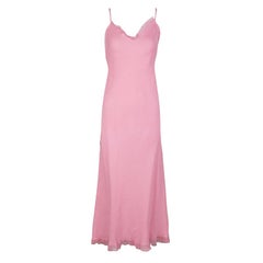 Emanuel Ungaro Pink Linen Sleeveless Maxi Dress S