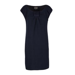 Zac Posen Navy Blue Textured Wool Shetland Knot Dress M