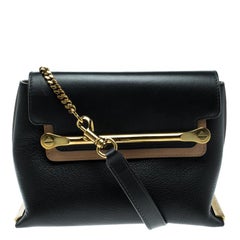 Chloe Black/Beige Leather Small Clare Shoulder Bag