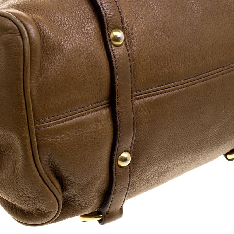 Miu Miu Brown Leather Bow Top Handle Bag 5