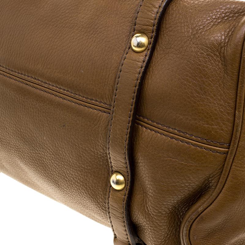 Miu Miu Brown Leather Bow Top Handle Bag 3
