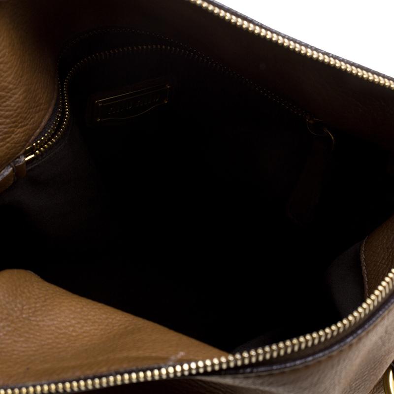 Women's Miu Miu Brown Leather Bow Top Handle Bag