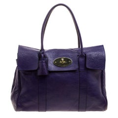 Used Mulberry Purple Leather Bayswater Satchel