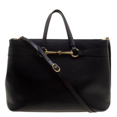 Gucci Black Leather Large Bright Bit Tote