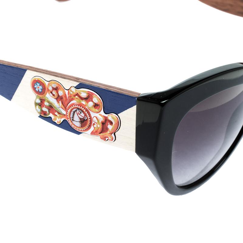 Dolce and Gabbana Black DG 4278 Sicilian Carretto Cat Eye Sunglasses 3