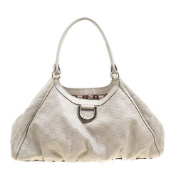 Gucci Beige Guccissima Leather Large D Ring Top Handle Bag