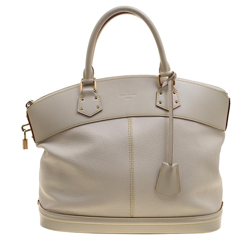 Louis Vuitton Ivory Suhali Leather Lockit MM Bag