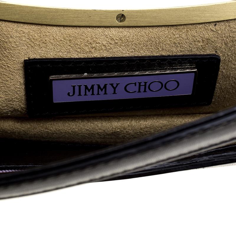 Jimmy Choo Black Leather Studded Clutch 1