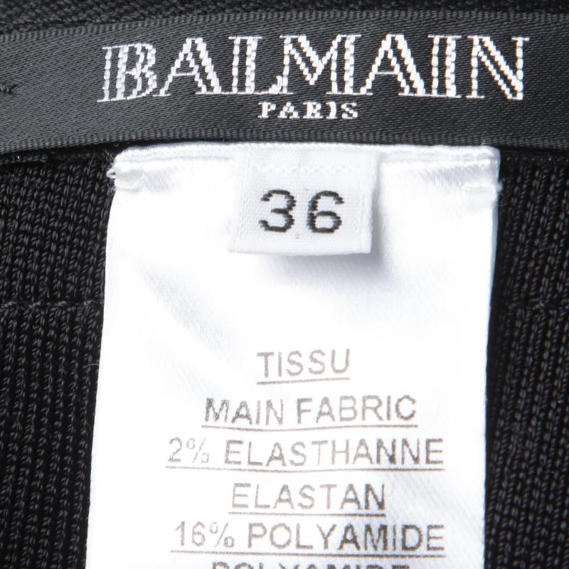Balmain Black Knit Cutout Bandeau Top S 1
