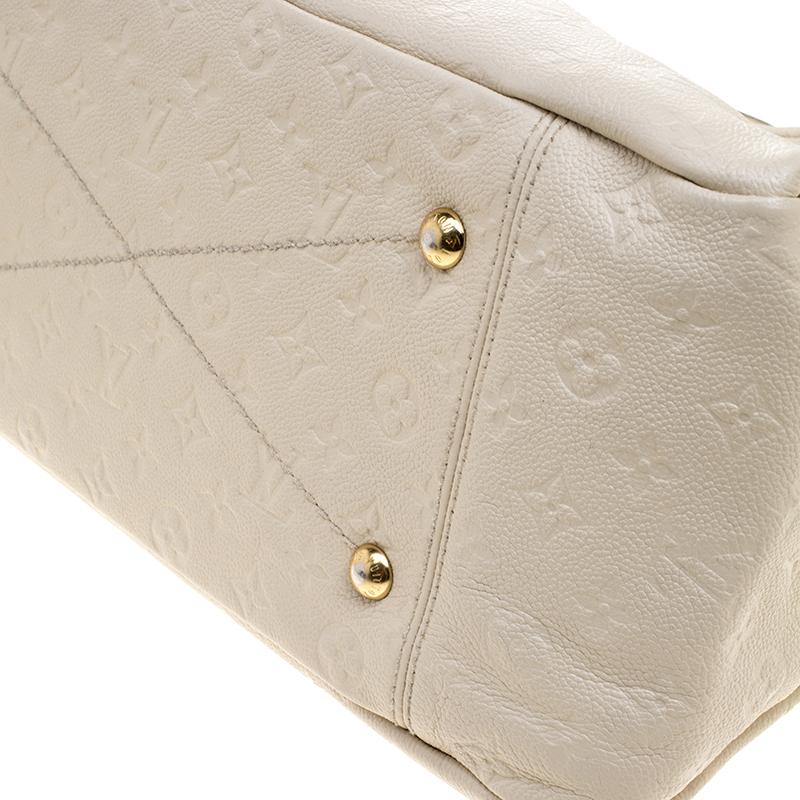 Women's Louis Vuitton Cream Monogram Empreinte Leather Artsy MM Bag