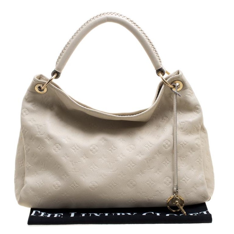 LOUIS VUITTON Artsy MM Empreinte Leather Shoulder Bag Cream