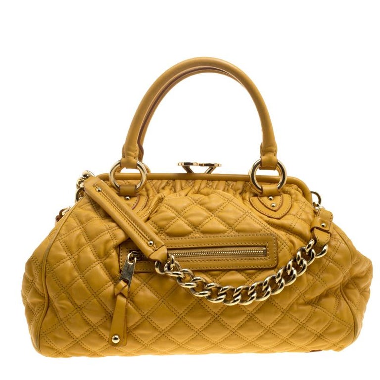 Marc Jacobs Mustard Quilted Leather Stam Satchel at 1stDibs
