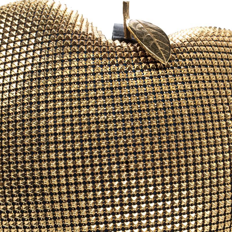 Women's Nicolas Theil MailCoat Metal Gold Plated Apple Clutch