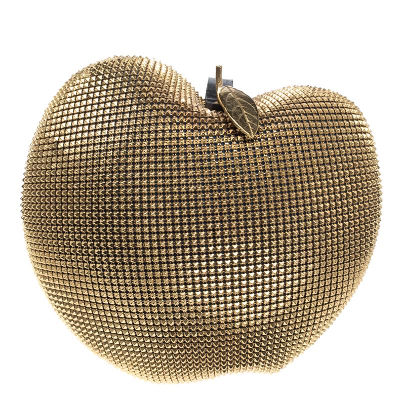 Nicolas Theil MailCoat Metal Gold Plated Apple Clutch