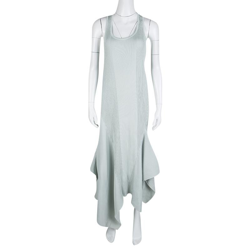 This tank dress by Stella McCartney is trendy and super cool. It has been made from quality fabric and styled in a grey hue with a tank style and an asymmetric skirt. You'll look stylish when you team this dress with sneakers or flats and a