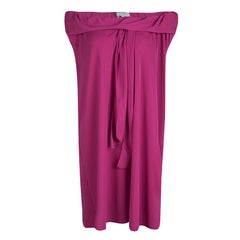 Yves Saint Laurent Pink Knit Off Shoulder Sleeveless Shift Dress S