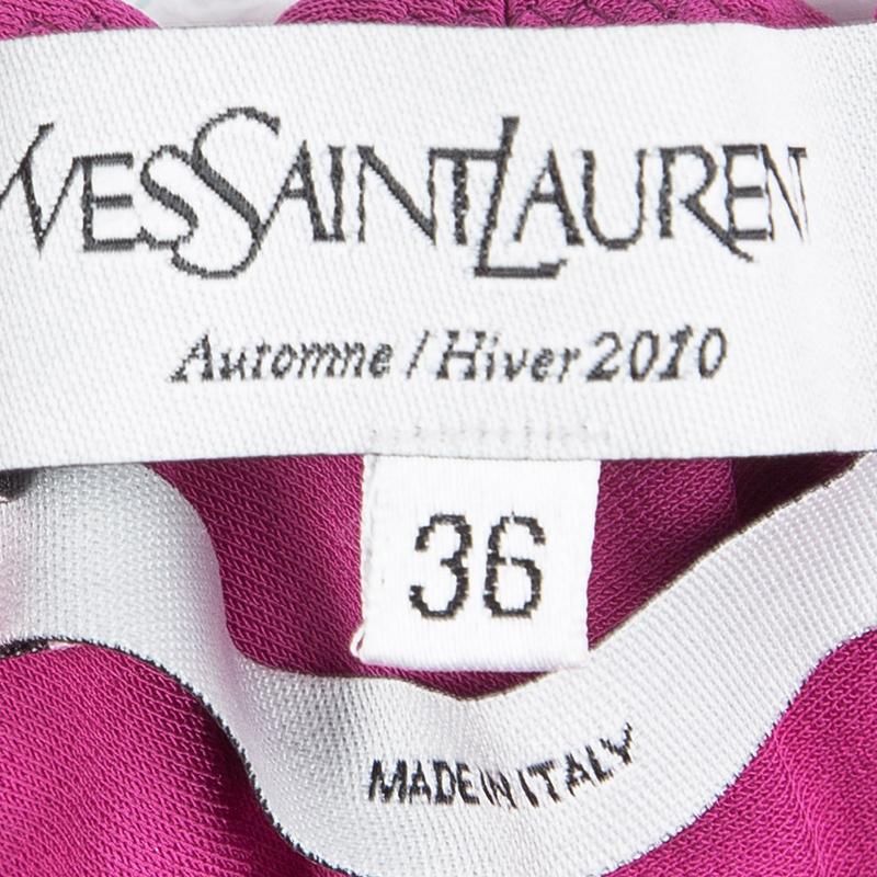 Yves Saint Laurent Pink Knit Off Shoulder Sleeveless Shift Dress S 1