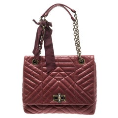 Lanvin Red Leather Medium Happy Classic Shoulder Bag