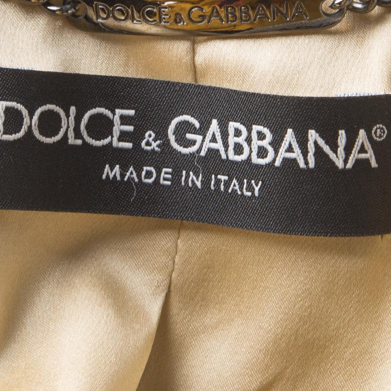Dolce and Gabbana Gold Sequin Jacket S In Good Condition In Dubai, Al Qouz 2