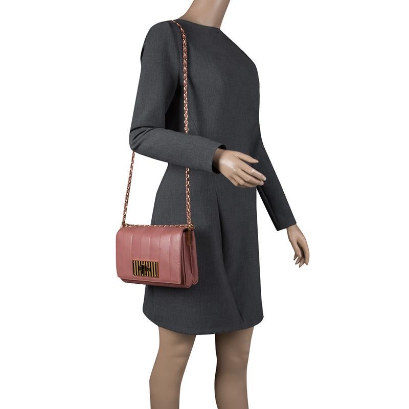 Fendi Pastel Beige Leather Claudia Shoulder Bag In Excellent Condition In Dubai, Al Qouz 2