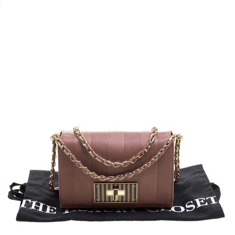 Fendi Pastel Beige Leather Claudia Shoulder Bag 3