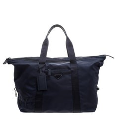 Sac week-end Prada en nylon bleu marine