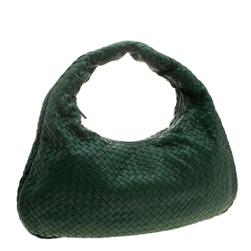 Bottega Veneta Green Intrecciato Leather Hobo 3