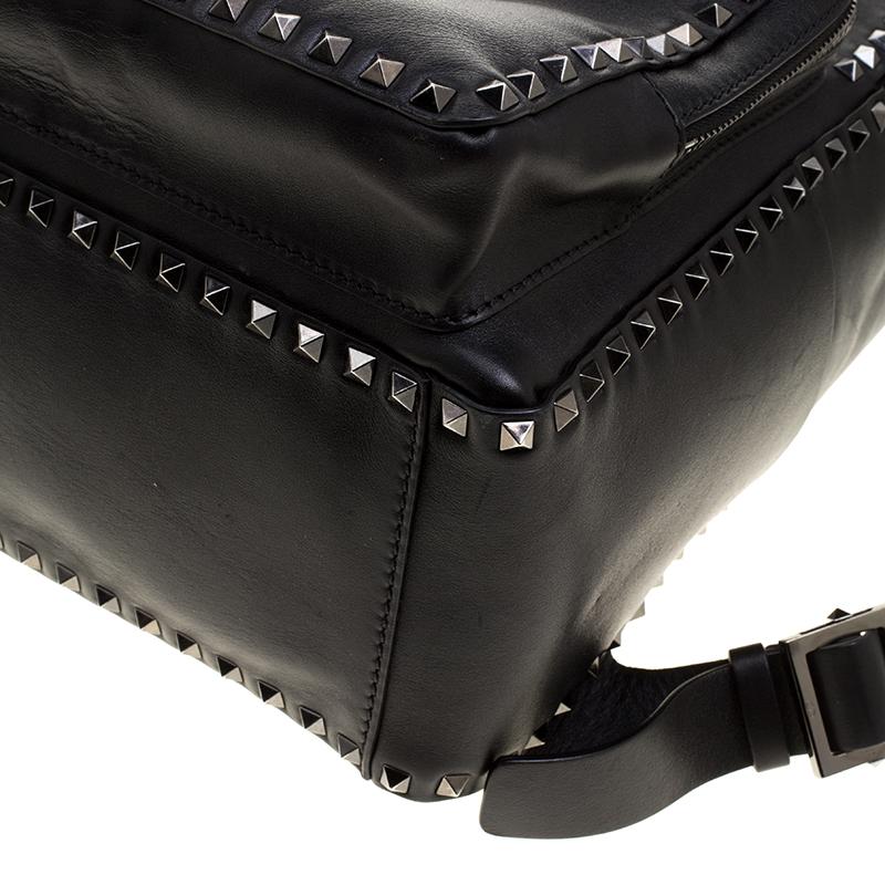 Valentino Black Leather Rockstud Backpack 6