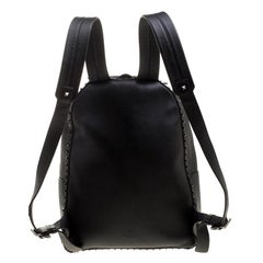 Valentino Black Leather Rockstud Backpack