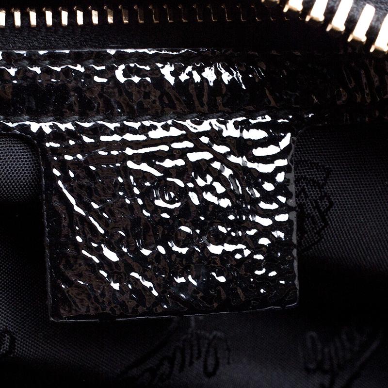 Gucci Black/Khaki Patent Leather and Suede Aviatrix Boston Bag 3