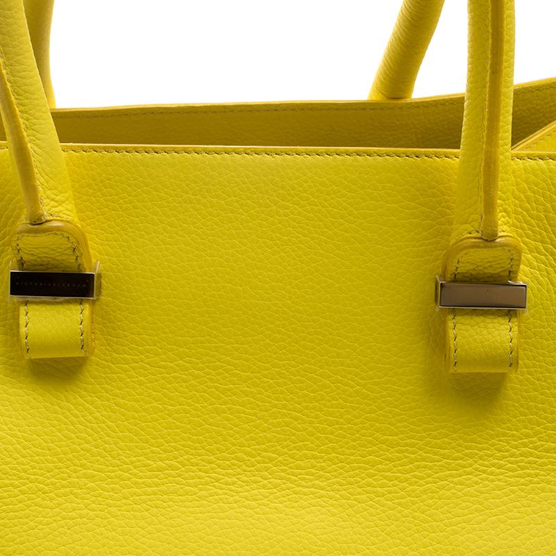 Victoria Beckham Yellow Leather Quincy Tote 4