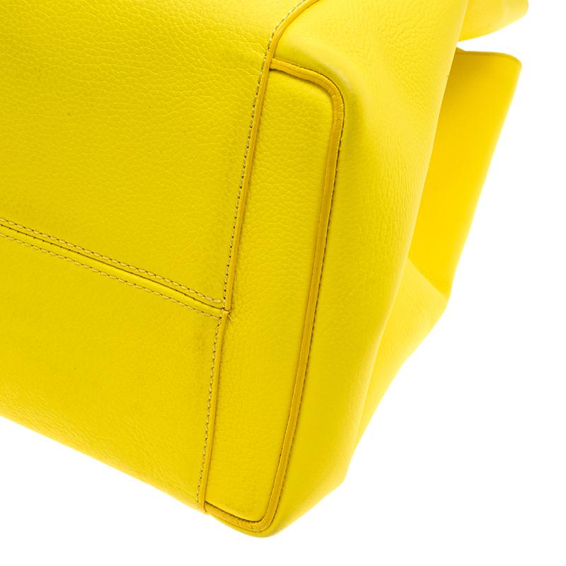 Victoria Beckham Yellow Leather Quincy Tote 6