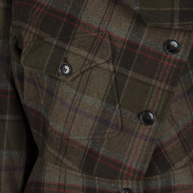 Ralph Lauren Multicolor Plaid Draped Collar Detail Cashmere Jacket M 1