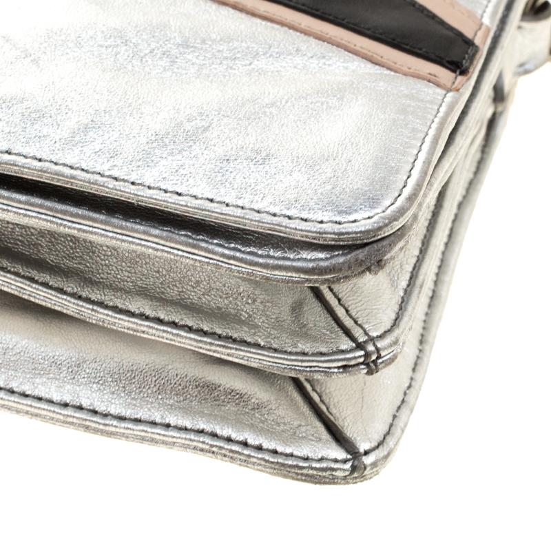 Miu Miu Silver Leather Mini Star Motif Diagonal Shoulder Bag 5