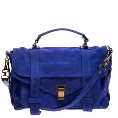 Proenza Schouler Blue Suede PS1 Top Handle Bag