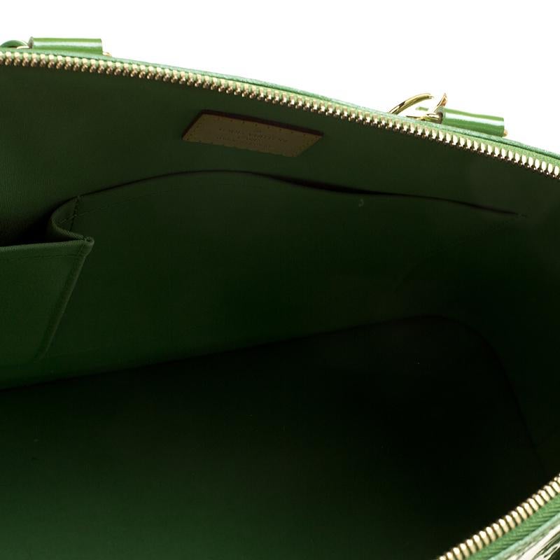 Louis Vuitton Vert Tonic Monogram Vernis Alma GM Bag 1