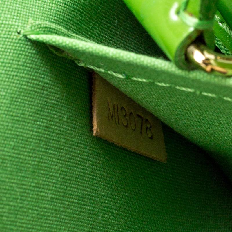 Louis Vuitton Vert Tonic Monogram Vernis Alma GM Bag 3