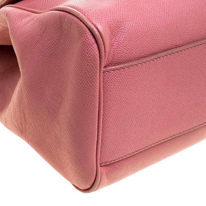 Dolce and Gabbana Pink Leather Large Miss Sicily Tote 1