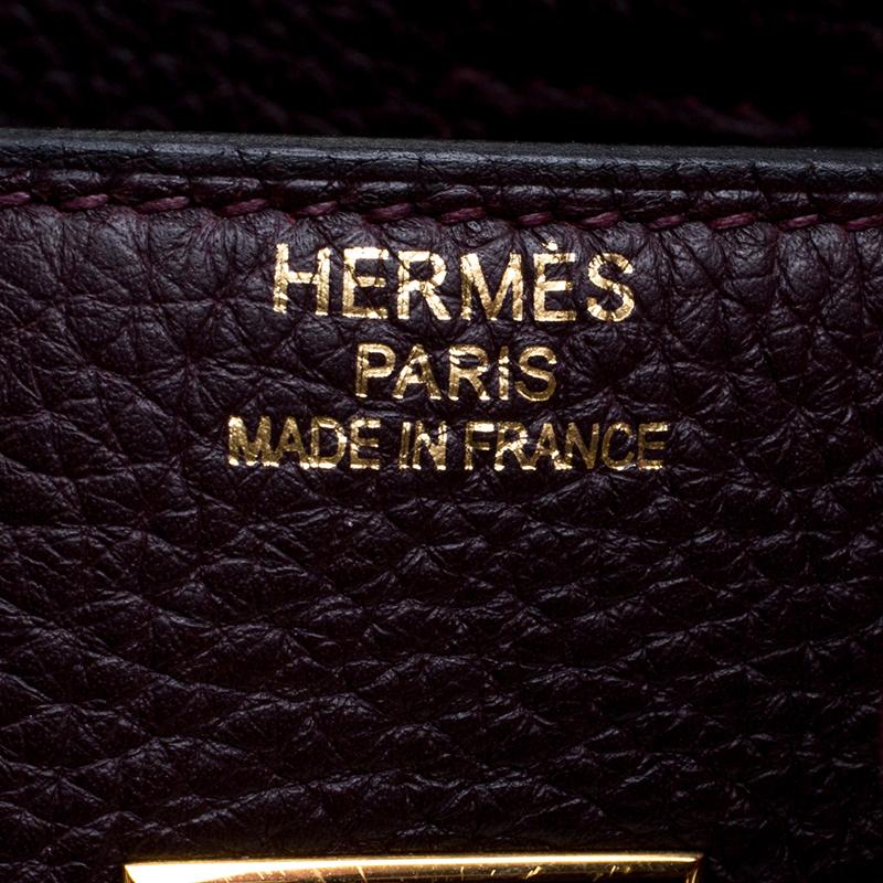 Hermes Dark Marron Togo Leather Gold Hardware Birkin 35 Bag 2