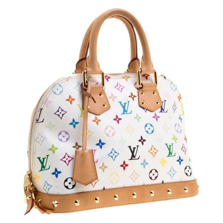 Louis Vuitton White Multicolor Monogram Canvas Alma PM Bag at 1stDibs
