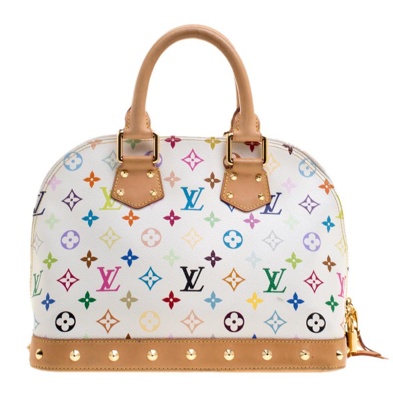 A classic from the house of Louis Vuitton, the shape of the Alma stands out. Louis Vuitton Alma was named after the Alma Bridge that connects Paris's fashionable neighborhood. The bag is made from the popular multicolor monogram that was introduced