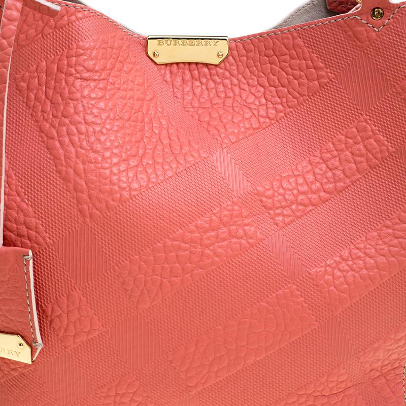Burberry Pink Embossed Leather Canterbury Tote with Pouch 3