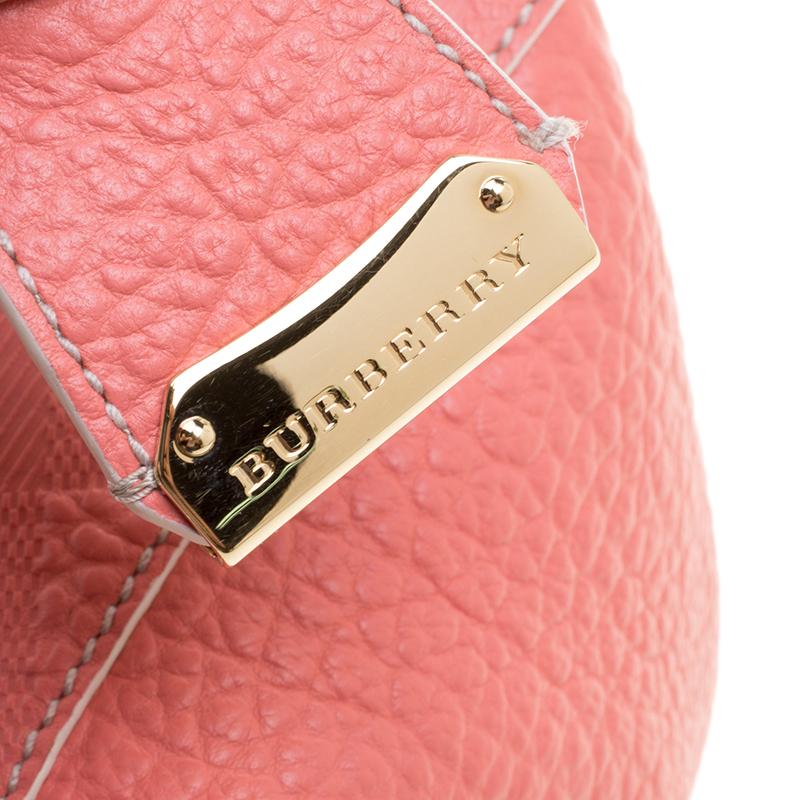 Burberry Pink Embossed Leather Canterbury Tote with Pouch 4