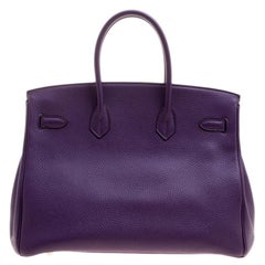 Hermes Ultraviolet Togo Leather Palladium Hardware Birkin 35 Bag