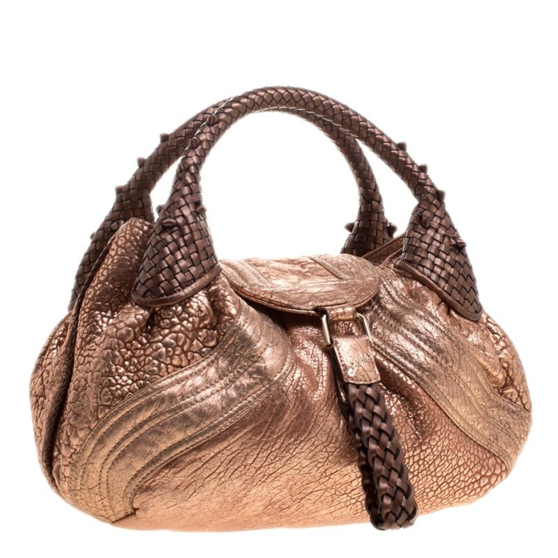 Fendi Bronze Leather Baby Spy Bag 4